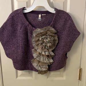 Moth Purple Sweater with Brown Accents